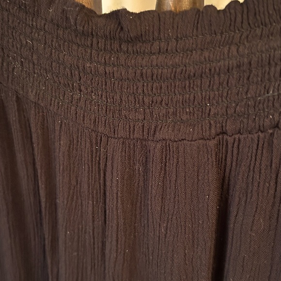 Women's Black Crinkle Pants Size XXL Smocked Waist - Picture 2 of 4